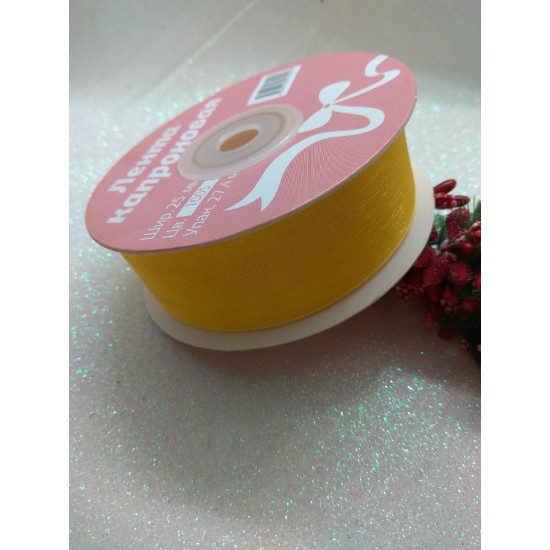 Лента органза 2,5 см (цв. абрикосовый)